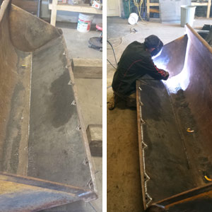 repairs to loader front bucket